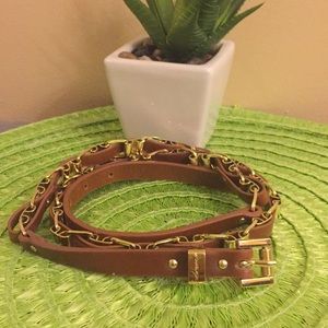 Authentic Michael Kors Skinny Belt Brown Color